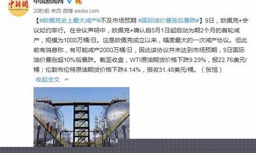 “欧佩克+”达成史上最大减产协议,但油价依然大跌9%-欧佩克协议令油价下跌